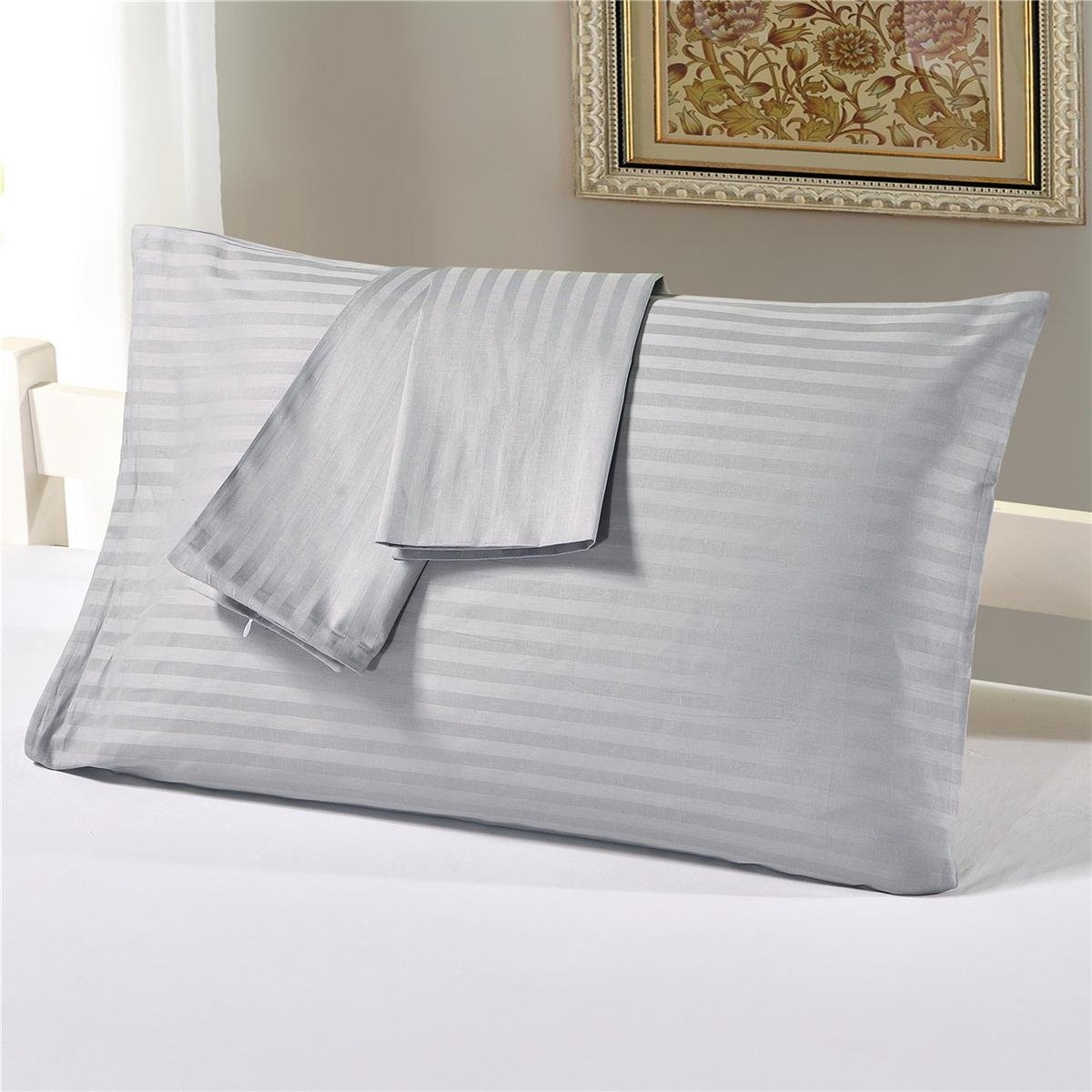 RAENCO 18x28 Inch 300 TC 1 cm Satin Stripe Pillow Cover